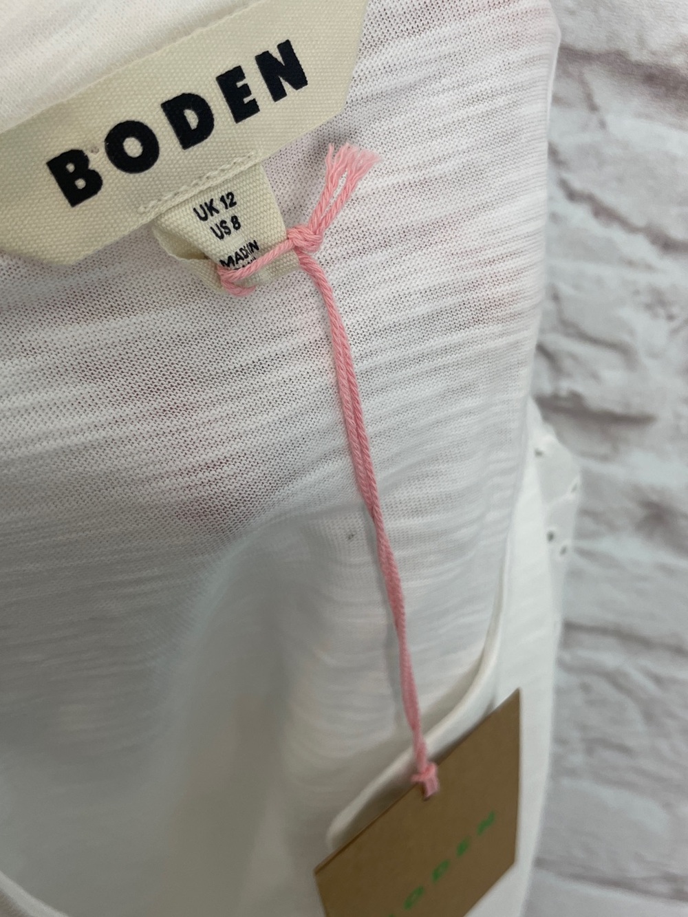 Boden White Cotton Button Down Eyelet Blouse Size 8 - Picture 3 of 5